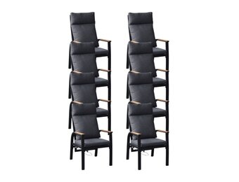 Annecy dining tuinstoel set van 8 | aluminium | antraciet