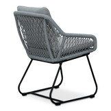 Portofino dining tuinstoel set van 8 | touw + RVS | grijs