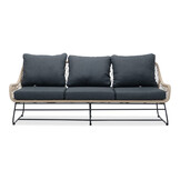 Portofino stoel-bank loungeset 5 personen | aluminium + teakhout | zand | 4-delig