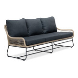 Portofino stoel-bank loungeset 5 personen | aluminium + teakhout | zand | 4-delig