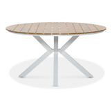 Calgary dining tuintafel 6 personen | polywood + aluminium | Natural Wood | Ø144cm rond