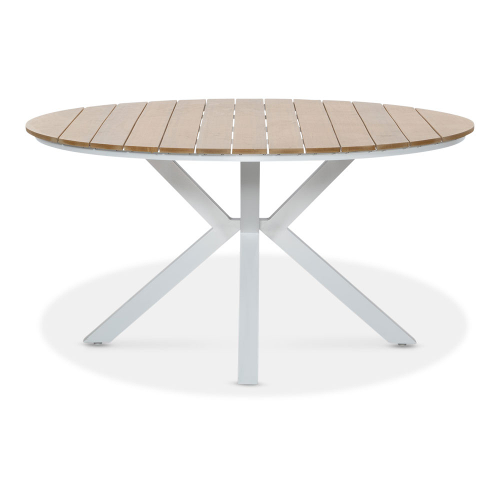 Calgary dining tuintafel 6 personen | polywood + aluminium | Natural Wood | Ø144cm rond
