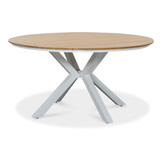 Calgary dining tuintafel 6 personen | polywood + aluminium | Natural Wood | Ø144cm rond