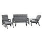 LUX outdoor living Melson stoel-bank loungeset - verstelbaar 5 personen | aluminium | antraciet | 5-delig