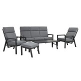 Melson stoel-bank loungeset - verstelbaar 5 personen | aluminium | antraciet | 5-delig
