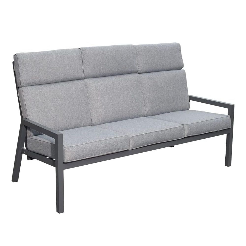 Melson stoel-bank loungeset - verstelbaar 5 personen | aluminium | antraciet | 5-delig