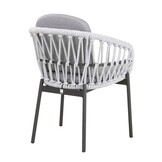 Cleve/Bari wit dining tuinset | 4 personen | teakhout + touw | 200cm ovaal