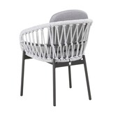 Cleve/Bari wit dining tuinset | 4 personen | teakhout + touw | 200cm ovaal