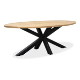 Cleve/Padua olijfgroen dining tuinset | 4 personen | teakhout + touw | 200cm ovaal