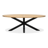 Cleve/Padua olijfgroen dining tuinset | 4 personen | teakhout + touw | 200cm ovaal