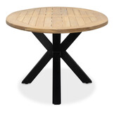 Cleve/Padua zwart dining tuinset | 4 personen | teakhout + touw | 200cm ovaal