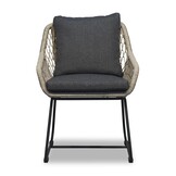 Cleve/Portofino zand dining tuinset | 4 personen | teakhout + touw | 200cm ovaal