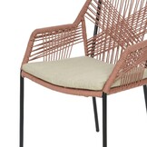 Cleve/Seville terra dining tuinset | 4 personen | teakhout + touw | 200cm ovaal