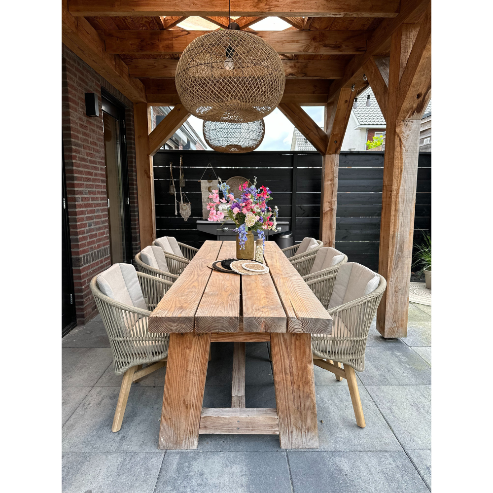 Matera dining tuinstoel | hardhout + touw | zand