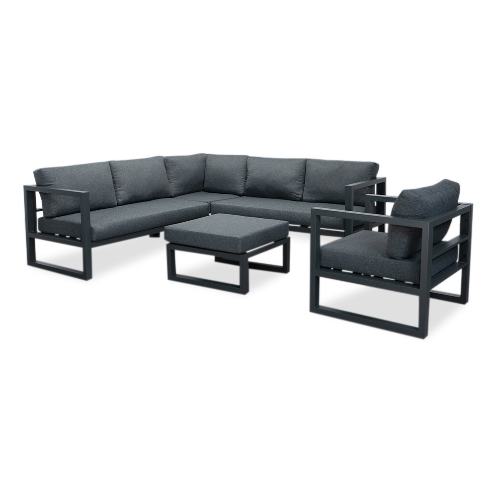Cordoba hoek loungeset met stoel 6 personen | aluminium | antraciet | 5-delig - 228x228cm afbeelding