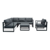 Cordoba hoek loungeset met stoel 6 personen | aluminium | antraciet | 5-delig - 228x228cm