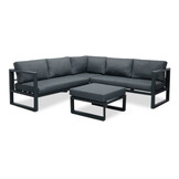 Cordoba hoek loungeset met stoel 6 personen | aluminium | antraciet | 5-delig - 228x228cm
