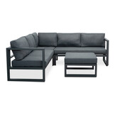 Cordoba hoek loungeset met stoel 6 personen | aluminium | antraciet | 5-delig - 228x228cm