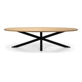 Cleve/Carlos antraciet dining tuinset | 8 personen | teakhout + wicker | 280cm ovaal