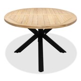Cleve/Seville zwart dining tuinset | 8 personen | teakhout + touw | 280cm ovaal