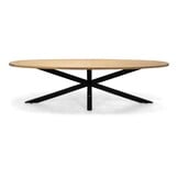 Cleve/Napels dining tuinset | 8 personen | teakhout + wicker | 280cm ovaal