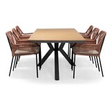 Durban/Seville terra dining tuinset | 6 personen | polywood + touw | 218cm