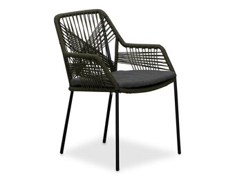 Durban/Seville olijfgroen dining tuinset | 6 personen | polywood + touw | 218cm