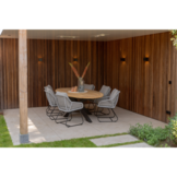 Cleve/Portofino grijs dining tuinset | 6 personen | teakhout + touw | 240cm ovaal