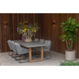 Lausanne/Portofino grijs dining tuinset | 6 personen | betonlook + touw | 250 cm