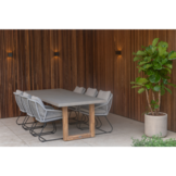 Lausanne/Portofino grijs dining tuinset | 6 personen | betonlook + touw | 250 cm
