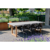 Lausanne/Seville zwart dining tuinset | 6 personen | betonlook + touw | 250cm