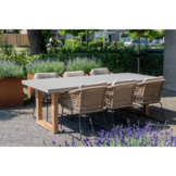 Lausanne/Tulum Sahara Dust dining tuinset | 6 personen | betonlook + touw | 250cm