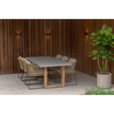 Lausanne/Tulum Sahara Dust dining tuinset | 6 personen | betonlook + touw | 250cm