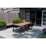 Kampa Natural/Seville zwart dining tuinset | 6 personen | polywood + touw | 210cm