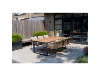 Kampa Natural/Tulum Sahara Dust dining tuinset | 6 personen | polywood + touw | 210cm