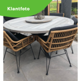Carlos dining tuinstoel met kussens | wicker + RVS | Bamboo antraciet