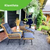 Dex voetenbank | wicker + aluminium | Bamboo antraciet