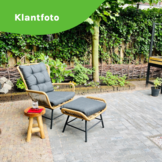 Dex lounge balkonset 2 personen | wicker + aluminium | Bamboo antraciet | 4-delig