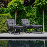 Dex lounge balkonset 2 personen | wicker + aluminium | Charcoal | 4-delig