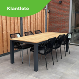 Seville dining tuinstoel stapelbaar | touw + staal | zwart