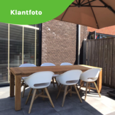 Karlstad dining tuinstoel | kunststof + hardhout | wit
