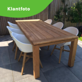 Karlstad dining tuinstoel | kunststof + hardhout | wit