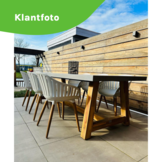 Veltis dining tuintafel 6 personen | polystone + hardhout | betonlook | 250cm