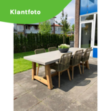 Veltis dining tuintafel 6 personen | polystone + hardhout | betonlook | 250cm