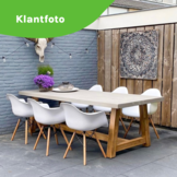 Veltis dining tuintafel 6 personen | polystone + hardhout | betonlook | 250cm