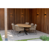 Tulum dining tuinstoel set van 4 | touw + RVS | Sahara Dust