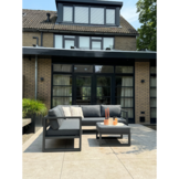 Cordoba hoek loungeset met stoel 6 personen | aluminium | antraciet | 5-delig - 228x228cm