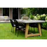 Seville dining tuinstoel stapelbaar | touw + staal | zwart