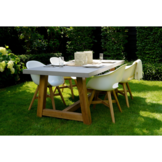 Veltis dining tuintafel 4 personen | polystone + hardhout | betonlook | 200cm