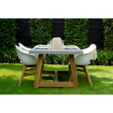 Veltis dining tuintafel 4 personen | polystone + hardhout | betonlook | 200cm
